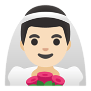 Emoji 👰🏻‍♂️ Sposo Con Velo: Carnagione Chiara su Google Android 11.0 December 2020 Feature Drop.