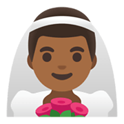 👰🏾‍♂️ Emoji Noivo Com Véu: Pele Morena Escura na Google Android 11.0 December 2020 Feature Drop.