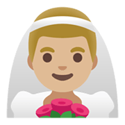 👰🏼‍♂️ Emoji Noivo Com Véu: Pele Morena Clara na Google Android 11.0 December 2020 Feature Drop.