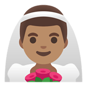 Emoji 👰🏽‍♂️ Sposo Con Velo: Carnagione Olivastra su Google Android 11.0 December 2020 Feature Drop.