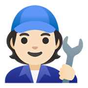 🧑🏻‍🔧 Emoji Mechaniker(in): helle Hautfarbe Google Android 11.0 December 2020 Feature Drop.