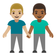 👨🏼‍🤝‍👨🏾 Emoji händchenhaltende Männer: mittelhelle Hautfarbe, mitteldunkle Hautfarbe Google Android 11.0 December 2020 Feature Drop.