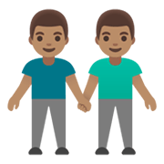 👬🏽 Emoji händchenhaltende Männer: mittlere Hautfarbe Google Android 11.0 December 2020 Feature Drop.