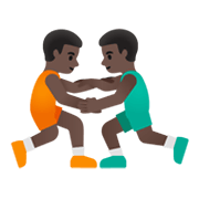🤼🏿‍♂️ Emoji Hombres Luchando, Tono De Piel Oscuro en Google Android 11.0 December 2020 Feature Drop.