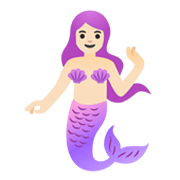 🧜🏻‍♀️ Emoji Sirena: Tono De Piel Claro en Google Android 11.0 December 2020 Feature Drop.