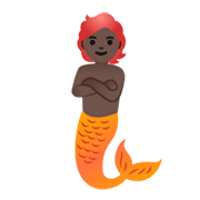 Émoji 🧜🏿 Créature Aquatique : Peau Foncée sur Google Android 11.0 December 2020 Feature Drop.