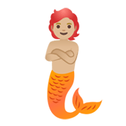 Émoji 🧜🏼 Créature Aquatique : Peau Moyennement Claire sur Google Android 11.0 December 2020 Feature Drop.