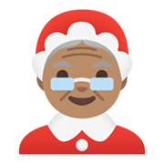 Emoji 🤶🏽 Mamma Natale: Carnagione Olivastra su Google Android 11.0 December 2020 Feature Drop.