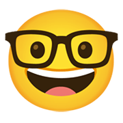 Emoji 🤓 Faccina Nerd su Google Android 11.0 December 2020 Feature Drop.