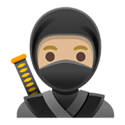Émoji 🥷🏼 Ninja : Peau Moyennement Claire sur Google Android 11.0 December 2020 Feature Drop.