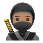 Émoji 🥷🏽 Ninja : Peau Légèrement Mate sur Google Android 11.0 December 2020 Feature Drop.