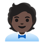 🧑🏿‍💼 Emoji Büroangestellte(r): dunkle Hautfarbe Google Android 11.0 December 2020 Feature Drop.