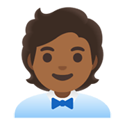 🧑🏾‍💼 Emoji Trabalhador De Escritório: Pele Morena Escura na Google Android 11.0 December 2020 Feature Drop.