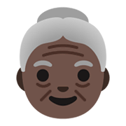 Émoji 👵🏿 Femme âgée : Peau Foncée sur Google Android 11.0 December 2020 Feature Drop.