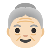 Émoji 👵🏻 Femme âgée : Peau Claire sur Google Android 11.0 December 2020 Feature Drop.