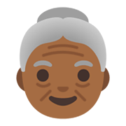 Émoji 👵🏾 Femme âgée : Peau Mate sur Google Android 11.0 December 2020 Feature Drop.