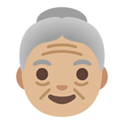 Emoji 👵🏼 Donna Anziana: Carnagione Abbastanza Chiara su Google Android 11.0 December 2020 Feature Drop.