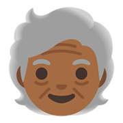Émoji 🧓🏾 Personne âgée : Peau Mate sur Google Android 11.0 December 2020 Feature Drop.