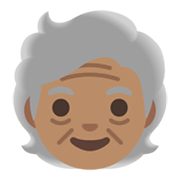 Emoji 🧓🏽 Adulto Anziano: Carnagione Olivastra su Google Android 11.0 December 2020 Feature Drop.
