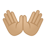 👐🏼 Emoji Mãos Abertas: Pele Morena Clara na Google Android 11.0 December 2020 Feature Drop.