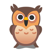 Emoji 🦉 Gufo su Google Android 11.0 December 2020 Feature Drop.