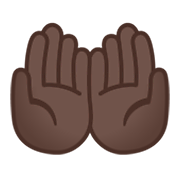 Emoji 🤲🏿 Mani Unite In Alto: Carnagione Scura su Google Android 11.0 December 2020 Feature Drop.