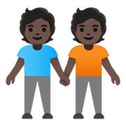 🧑🏿‍🤝‍🧑🏿 Emoji Dos Personas Dándose La Mano: Tono De Piel Oscuro en Google Android 11.0 December 2020 Feature Drop.