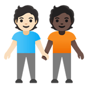 🧑🏻‍🤝‍🧑🏿 Emoji sich an den Händen haltende Personen: helle Hautfarbe, dunkle Hautfarbe Google Android 11.0 December 2020 Feature Drop.