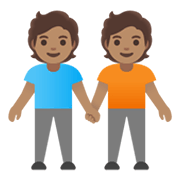 🧑🏽‍🤝‍🧑🏽 Emoji Dos Personas Dándose La Mano: Tono De Piel Medio en Google Android 11.0 December 2020 Feature Drop.