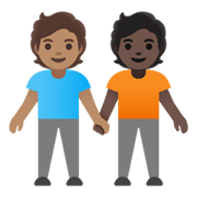 🧑🏽‍🤝‍🧑🏿 Emoji sich an den Händen haltende Personen: mittlere Hautfarbe, dunkle Hautfarbe Google Android 11.0 December 2020 Feature Drop.