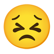 Emoji 😣 Faccina Perseverante su Google Android 11.0 December 2020 Feature Drop.