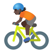 Émoji 🚴🏿 Cycliste : Peau Foncée sur Google Android 11.0 December 2020 Feature Drop.