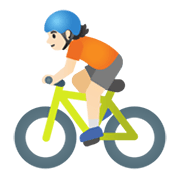 Emoji 🚴🏻 Ciclista: Carnagione Chiara su Google Android 11.0 December 2020 Feature Drop.