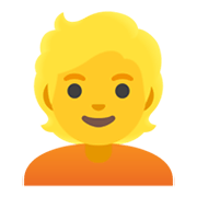 Emoji 👱 Persona Bionda su Google Android 11.0 December 2020 Feature Drop.