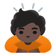 Emoji 🙇🏿 Persona Che Fa Un Inchino Profondo: Carnagione Scura su Google Android 11.0 December 2020 Feature Drop.