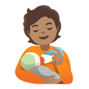 Emoji 🧑🏽‍🍼 Persona Che Allatta: Carnagione Olivastra su Google Android 11.0 December 2020 Feature Drop.