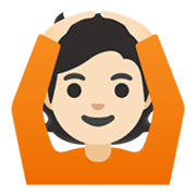 Emoji 🙆🏻 Persona Con Gesto OK: Carnagione Chiara su Google Android 11.0 December 2020 Feature Drop.