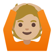 Emoji 🙆🏼 Persona Con Gesto OK: Carnagione Abbastanza Chiara su Google Android 11.0 December 2020 Feature Drop.