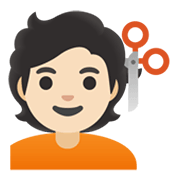 💇🏻 Emoji Persona Cortándose El Pelo: Tono De Piel Claro en Google Android 11.0 December 2020 Feature Drop.