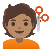 💇🏽 Emoji Pessoa Cortando O Cabelo: Pele Morena na Google Android 11.0 December 2020 Feature Drop.