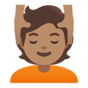 💆🏽 Emoji Pessoa Recebendo Massagem Facial: Pele Morena na Google Android 11.0 December 2020 Feature Drop.