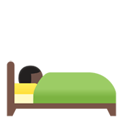 🛌🏿 Emoji Persona En La Cama: Tono De Piel Oscuro en Google Android 11.0 December 2020 Feature Drop.
