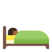Emoji 🛌🏾 Persona A Letto: Carnagione Abbastanza Scura su Google Android 11.0 December 2020 Feature Drop.