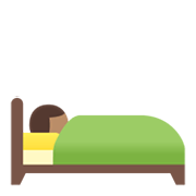 Emoji 🛌🏽 Persona A Letto: Carnagione Olivastra su Google Android 11.0 December 2020 Feature Drop.