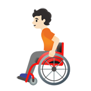 🧑🏻‍🦽 Emoji Persona en silla de ruedas manual: tono de piel claro en Google Android 11.0 December 2020 Feature Drop.