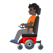 🧑🏿‍🦼 Emoji Pessoa Em Cadeira De Rodas Motorizada: Pele Escura na Google Android 11.0 December 2020 Feature Drop.