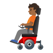🧑🏾‍🦼 Emoji Person in motorisiertem Rollstuhl: mitteldunkle Hautfarbe Google Android 11.0 December 2020 Feature Drop.