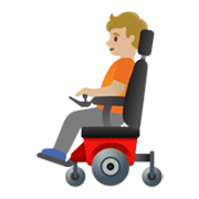🧑🏼‍🦼 Emoji Person in motorisiertem Rollstuhl: mittelhelle Hautfarbe Google Android 11.0 December 2020 Feature Drop.