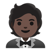 🤵🏿 Emoji Persona Con Esmoquin: Tono De Piel Oscuro en Google Android 11.0 December 2020 Feature Drop.