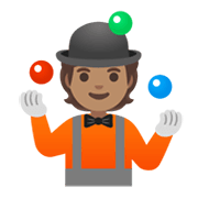🤹🏽 Emoji Jongleur(in): mittlere Hautfarbe Google Android 11.0 December 2020 Feature Drop.